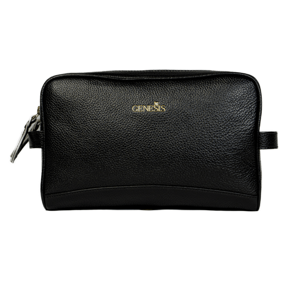 Double Zip Toiletry Bag for Men Large -Black